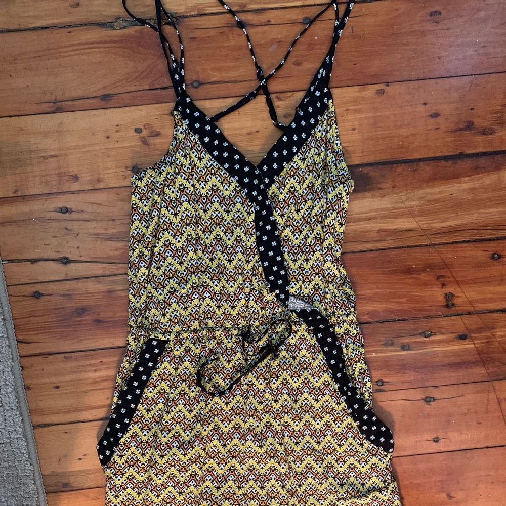Patterned Spaghetti Strap Romper - image 1